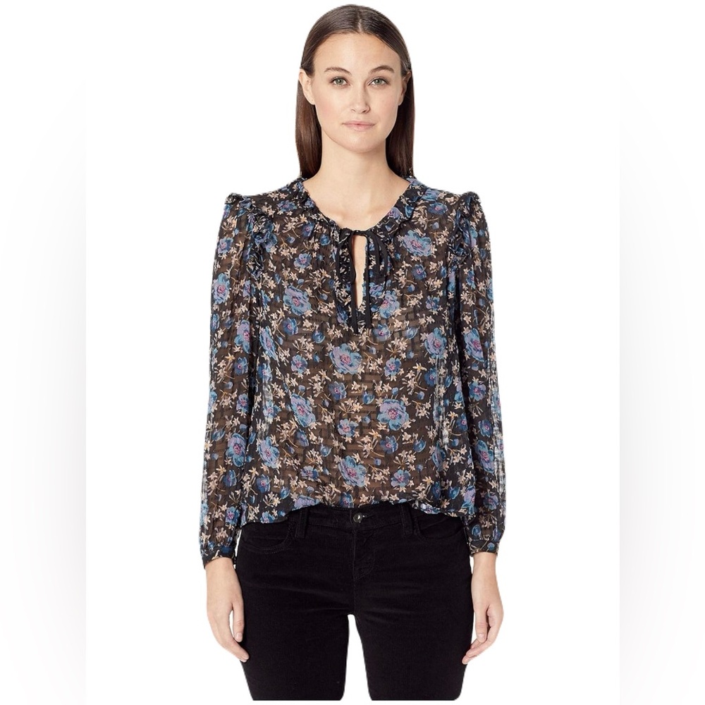 Rebecca Taylor Solstice Floral Pullover Silk Blouse, size 2 / Small